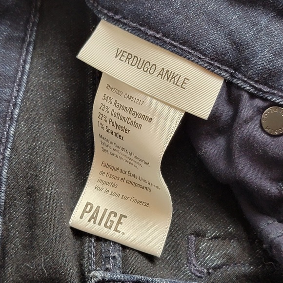 PAIGE Verdugo Ankle Dark Wash Jeans - Picture 6 of 7